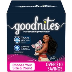 Goodnites Nighttime Bedwetting Underwear for Girls, Sizes Small - Extra Extra Large