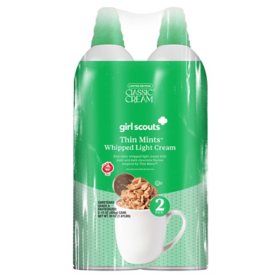 Classic Cream Girl Scouts Thin Mints Light Whipped Cream, 15oz., 2pk.