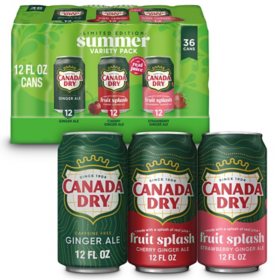 Canada Dry Ginger Ale Soda Summer Variety Pack 12 fl. oz., 36 pk.
