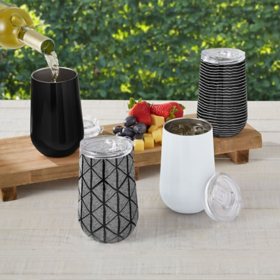 Member's Mark 16-Ounce Stainless-Steel Insulated Vacuum Tumblers with Lids, 4-Pack, Choose Color
