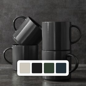 Member's Mark 4 Piece Modern Stoneware Mug Set, Choose Color