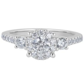 0.99 CT. T.W. Diamond Engagement Ring in 14K White Gold (H-I, I1)