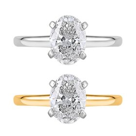 Lab Created Oval Cut Diamond Solitaire Ring in 18K Gold