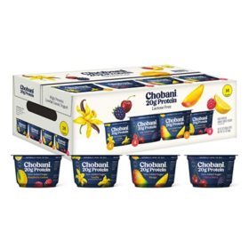 Chobani 20G Protein Low Fat Greek Yogurt Cups Variety Pack, 6.7 oz., 16 ct.